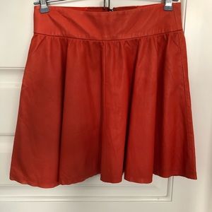 Alice + Olivia leather mini skirt - orange, size 0